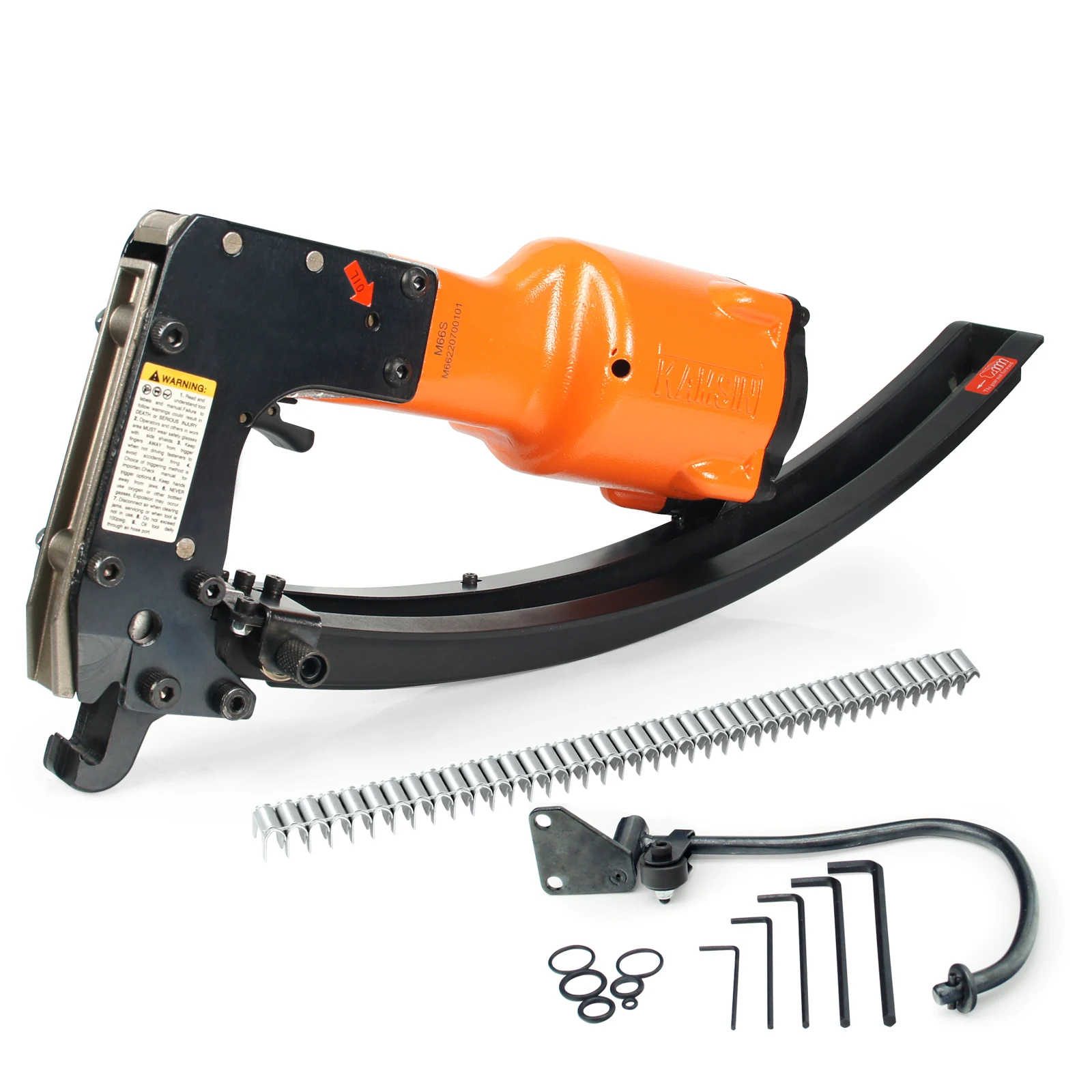 KAMSIN M66S Pneumatic Clinch Clip Gun Plastic Magazine Light Weight Clinch Clipper for Mattress Spring, Wire Cages, Car Seat