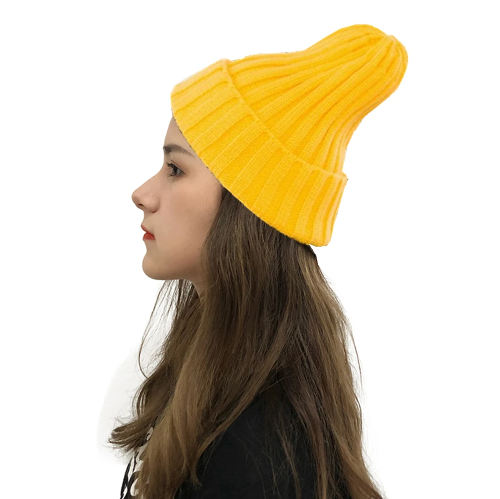 Unisex fashion custom logo acrylic crochet cuffed plain beanie hat warm men womens girls lady jacquard knitted winter hat cap