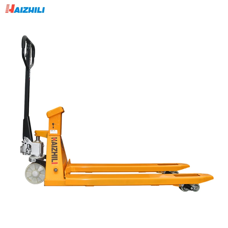 Haizhili Handing Equipment Accept Customized Construction Works Digital Scale Hand Pallet Truck