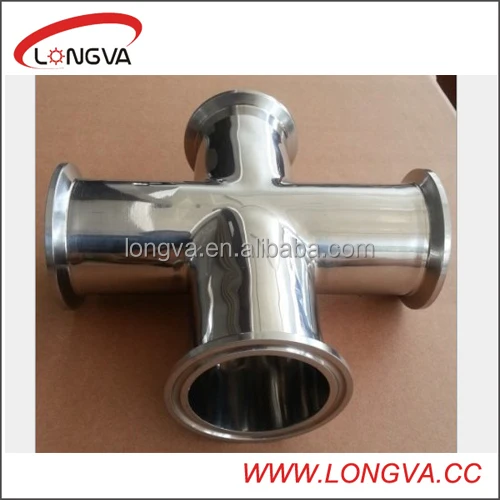 Manufacturing Sanitary Stainless Steel 304 316L Cross Welding Pipe Fitting Cross fitting