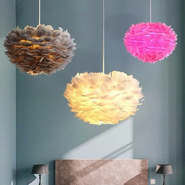 
nodic retro vintage chandelier indoor lighting fancy pendant lights for home decor feather lamp hanging lights 