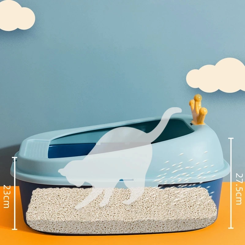 Cat Litter Box Design Semi-enclosed Sandbox Big Space Toilet Detachable Prevent Splash Tray Goods for Kittens Cat Bedpans