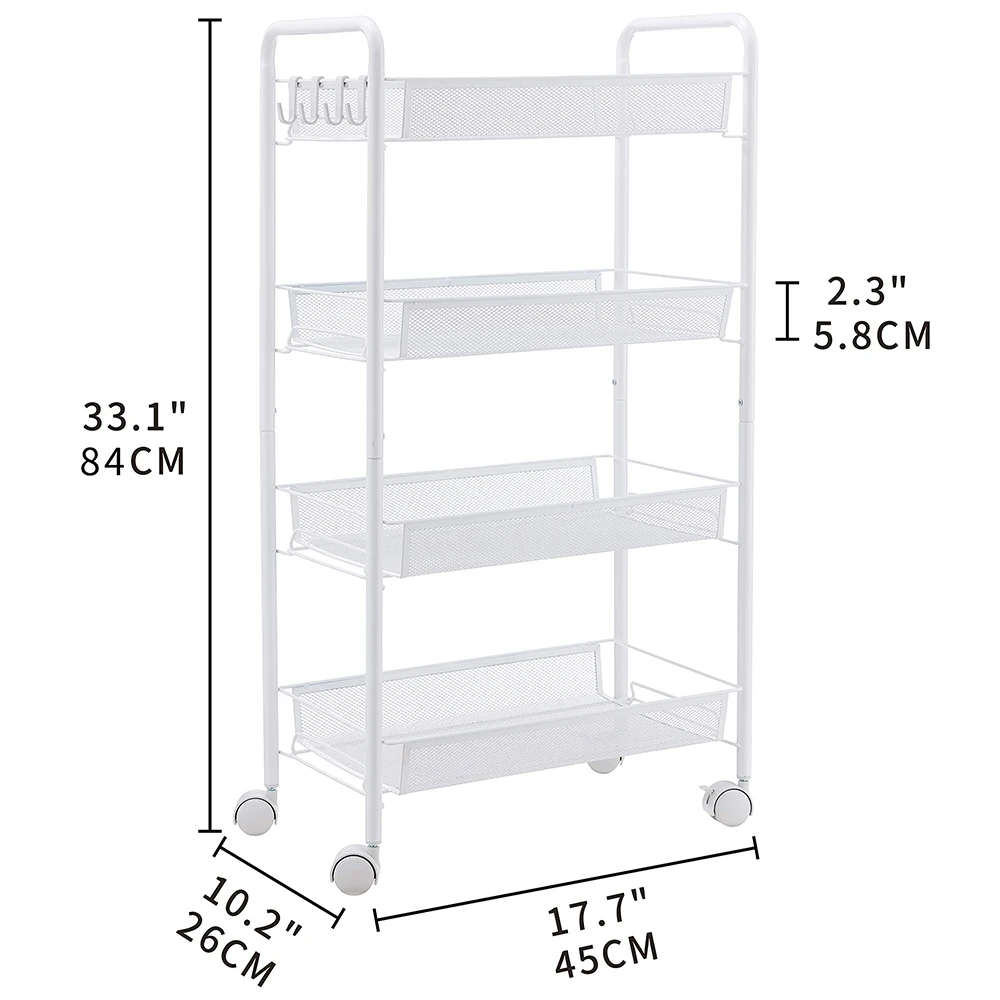 Wholesale Kitchen Multi-purpose 3 Tiers Iron Vegetable Trolley Movable Storage Metal Utility Rolling Cart With Wheel