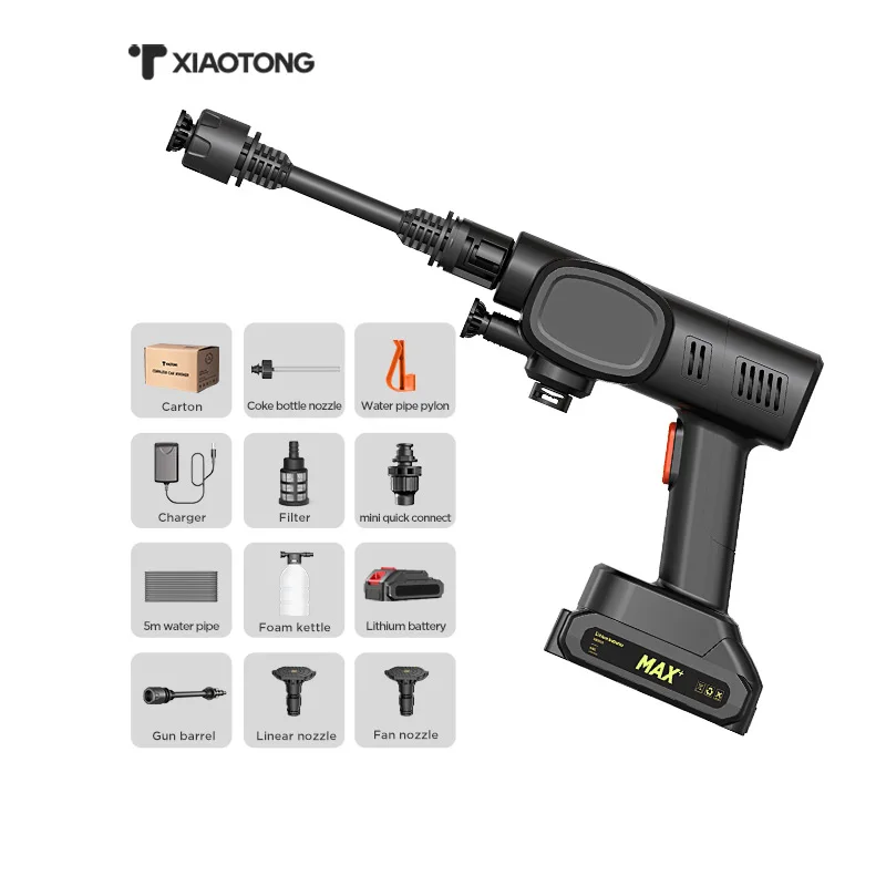 Precision Technology Production High Pressure Car Washer 18.5V Foam Gun Electric Car Wash ABS Car Washer Small Machine