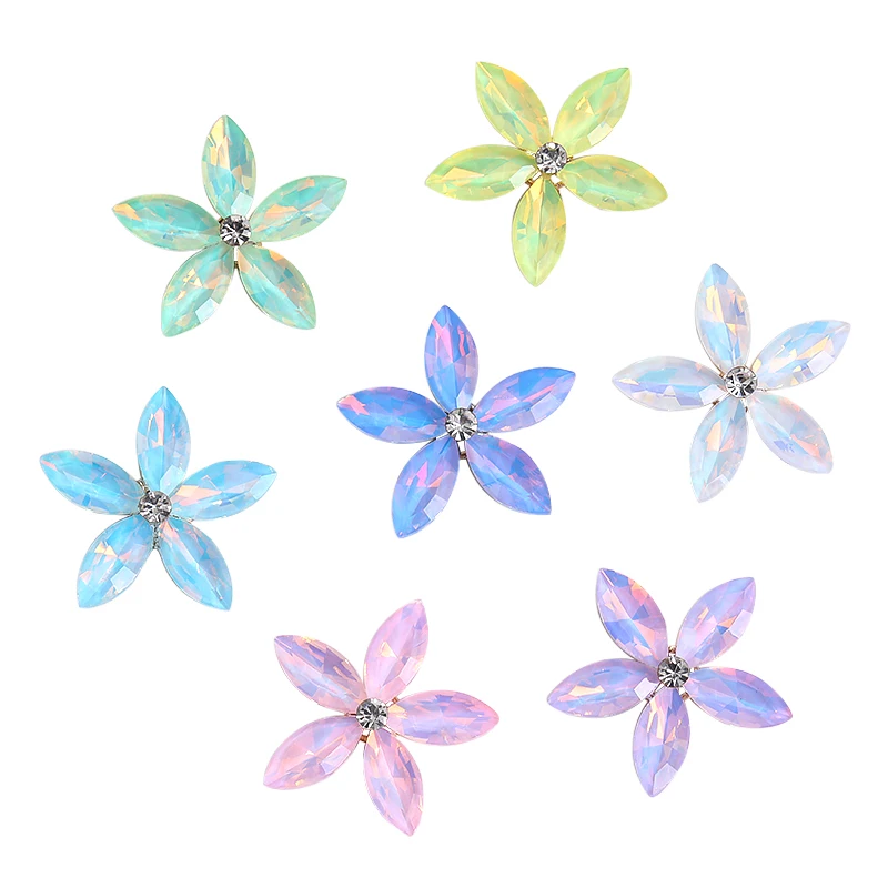 Xichuan High Quality Loose Rhinestones Navette Alloy Flower Shapes Point Back Glass Stone Design Dress Clothing