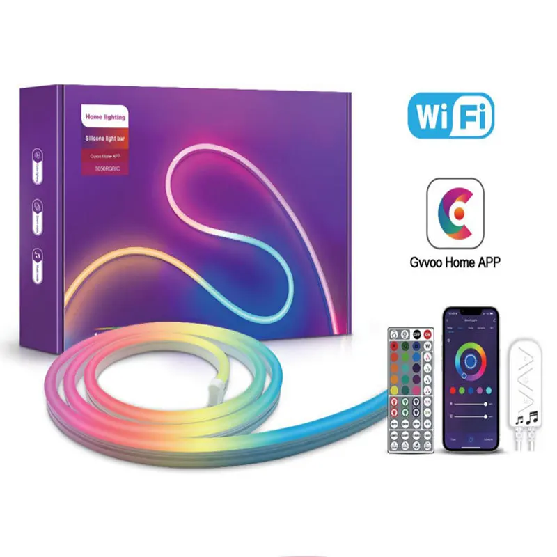 Waterproof Flexible Soft Running Water RGB Led Strip 12V 24V Smart RGBIC Flex Led Neon Rope Lights for Hotel Room