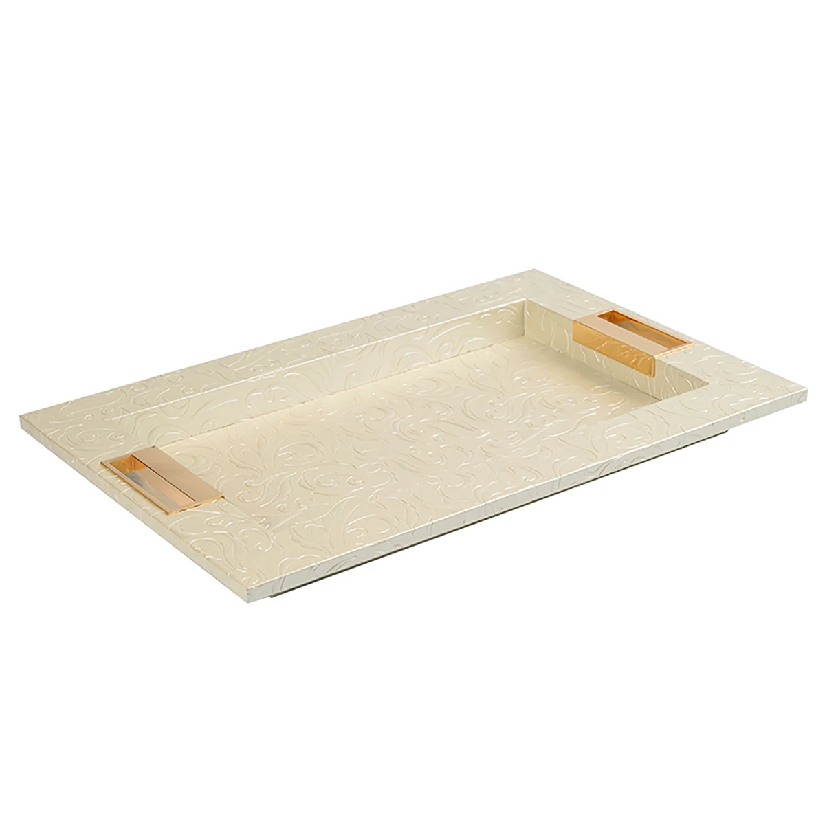 Non Slip nice Restaurant PU Leather Fast Food Serving Tray Wooden With SABER Certificate
