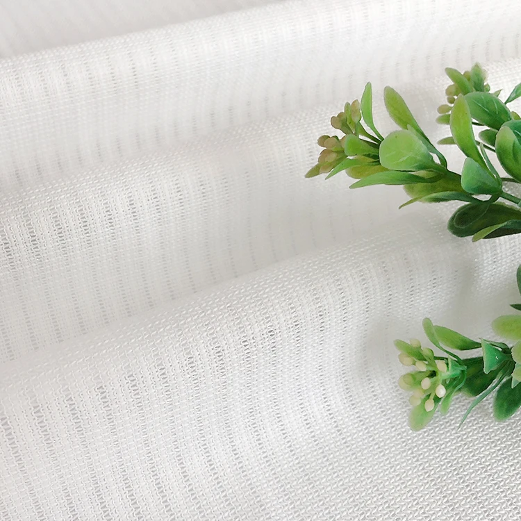 Ready Made Bedroom Living Room voile wedding white knit mesh plain sheer 100% polyester fabric