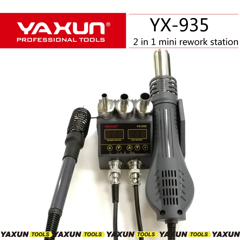 YAXUN Mini Hot Air Gun Soldering Station air/temperature  Adjustable automatic  Feature light  Weight SMD rework station