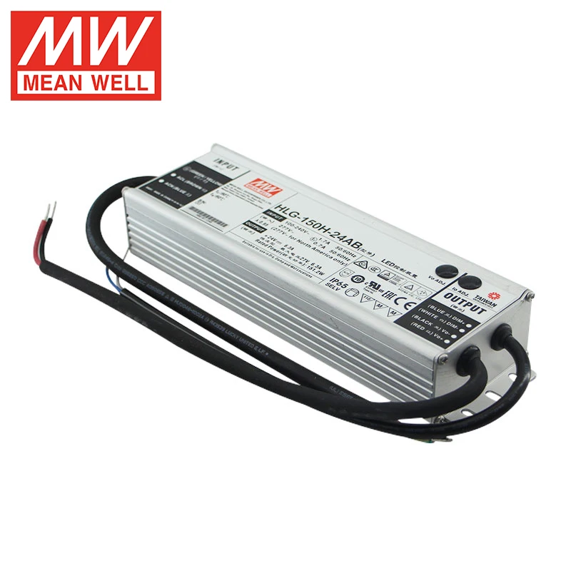 Meanwell HLG-150H-24AB 150W 24V 42V 36V 6.3A Dimming Adjustable IP65 led driver power supply