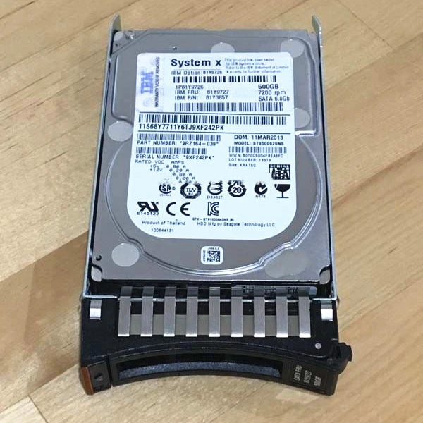 Lenovo 500g fru 81y9727 x3550 x3650 x3500m3 M4 SATA 2,5 оригинальный жесткий диск