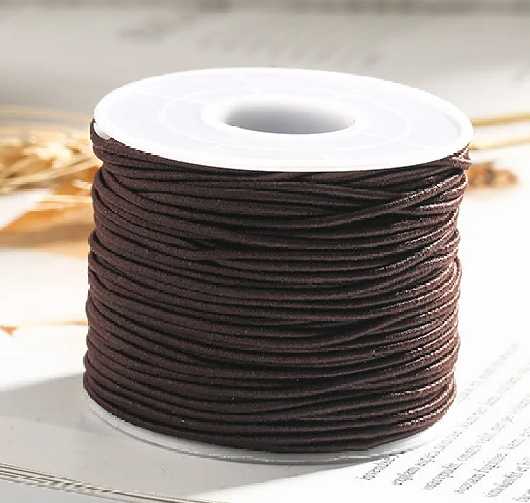 Core spun    multi size elastic rubber rope round cord elastic polyester braided cord