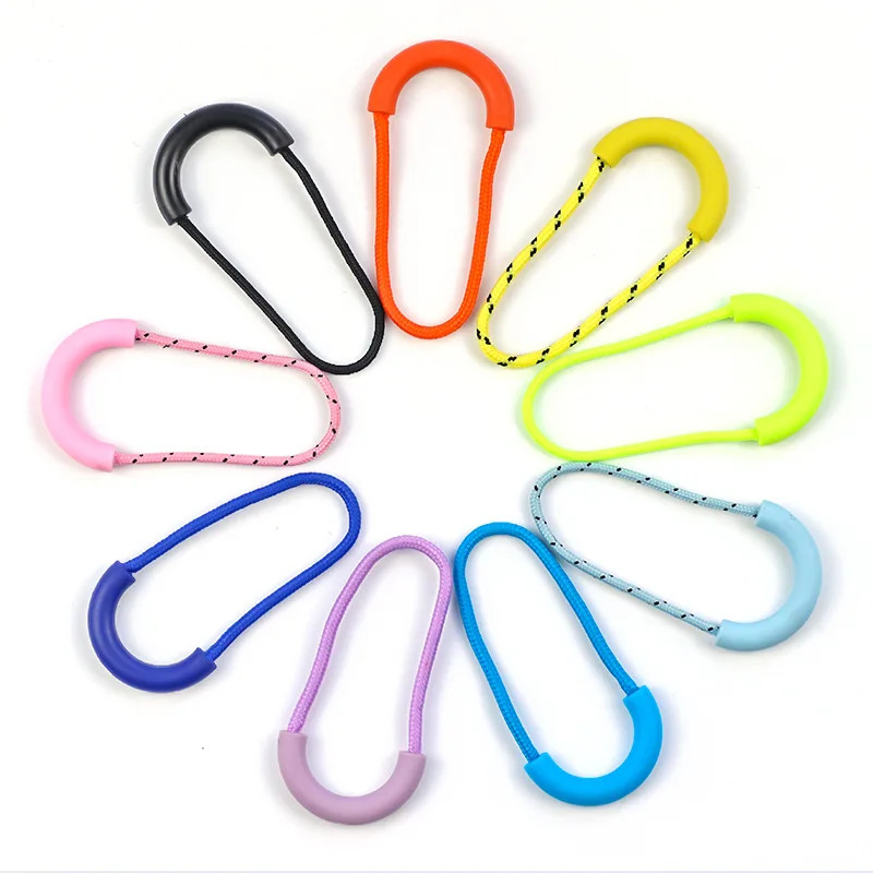 high quality PVC plastic sheeting u-shaped semicircle tail pull rope bag zipper  plastic pull head accessories