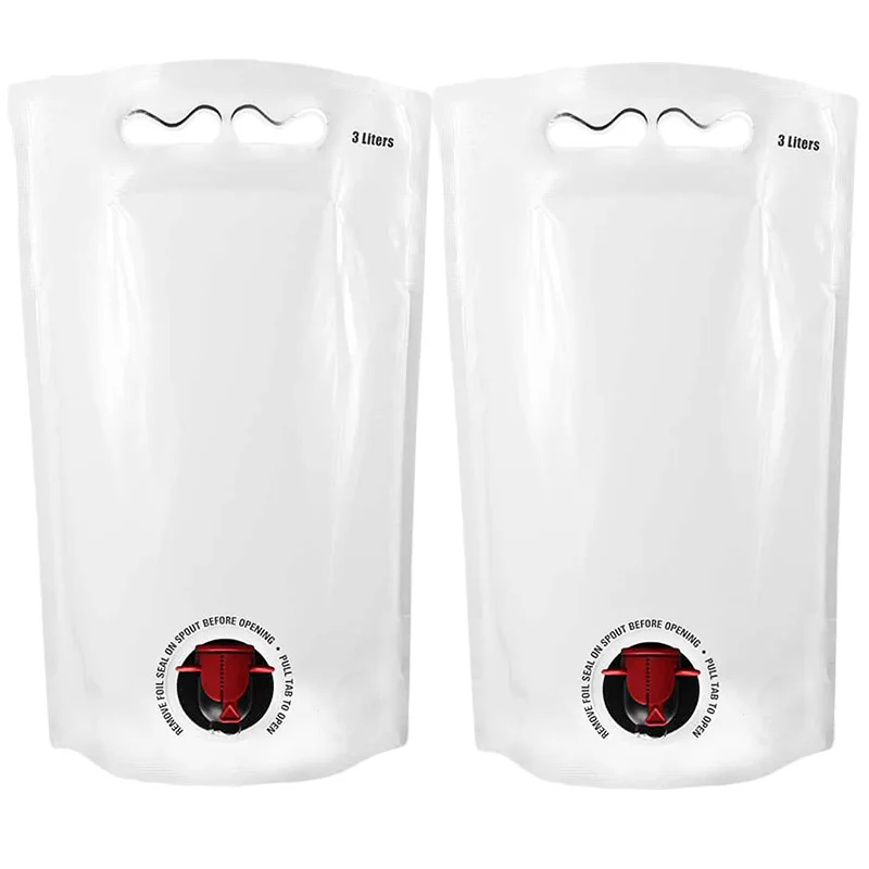 1L 80Microns PA/AL/PE Round Corner High Barrier Inventory Foil Lined Moisture Proof Wine Juice Pouch Packaging Bag With Spout