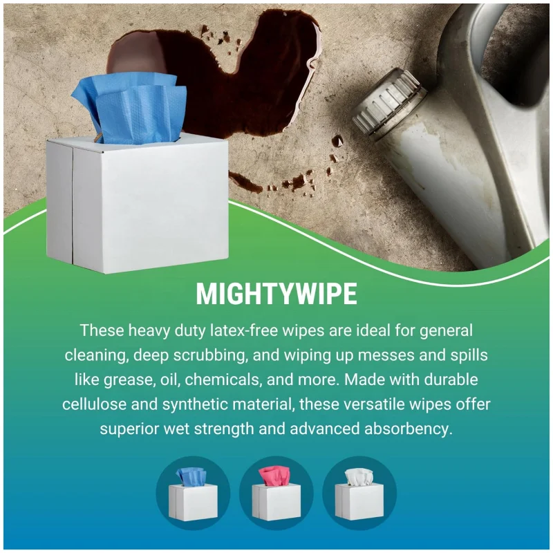 Latex-Free Heavy Duty Industrial Dry Cleaning Wipes Pop up Shop Absorbent Towel in Dual Dispenser Box