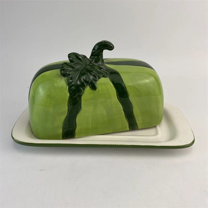 Creative Fruit Design Butter Plate Cake Serving Plate Personalized Ceramic Butter Dish With Cover