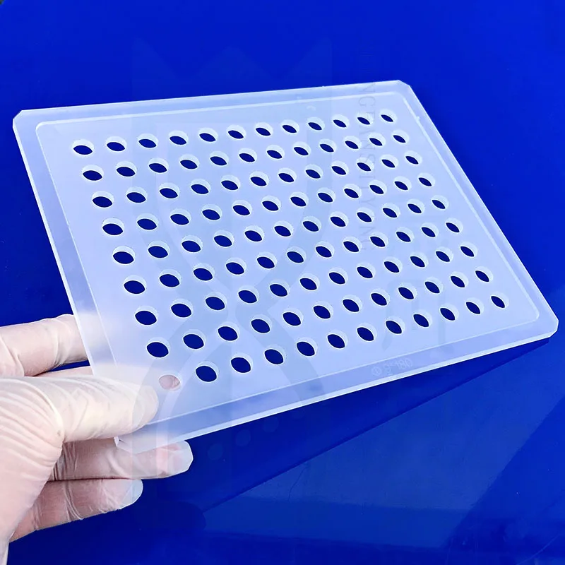 High quality transparent quartz glass substrates with laser drill holes