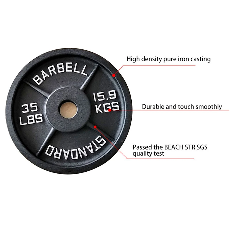 Factory Sale durable steel four bar 5LB Weight Plates Cast Iron Paint Fitness black barbell for fitness training molds