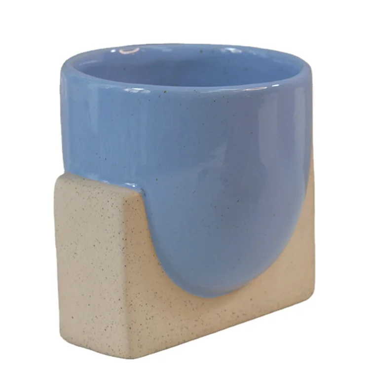 Wholesale low MOQ custom sizes cup shaped plants pots small ceramics flower pot for indoor plants large