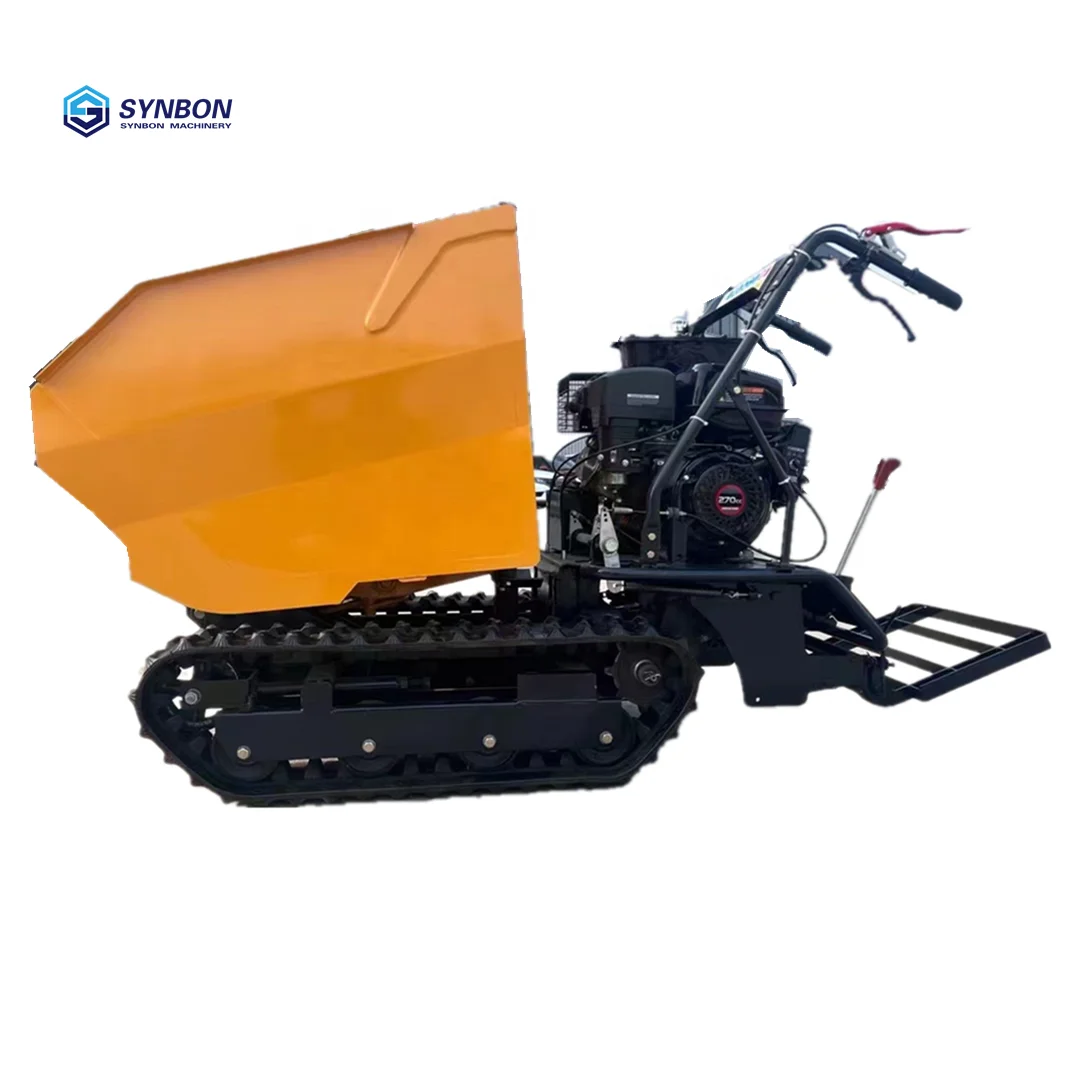 Rubber Track Transporter Dumper Gasoline  Hydraulic   Small Efficient Crawler Dumper