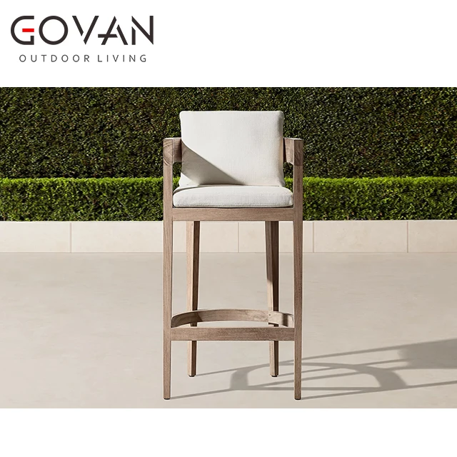 New Arrival Outdoor Furniture Garden Patio Leisure Solid Teak Wood Barstool