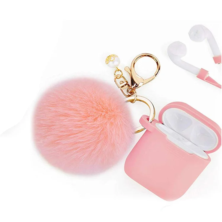 Оптовая продажа, дешево, для женщин, красочный, с жемчугом, пушистый помпон, меховой шар, брелок