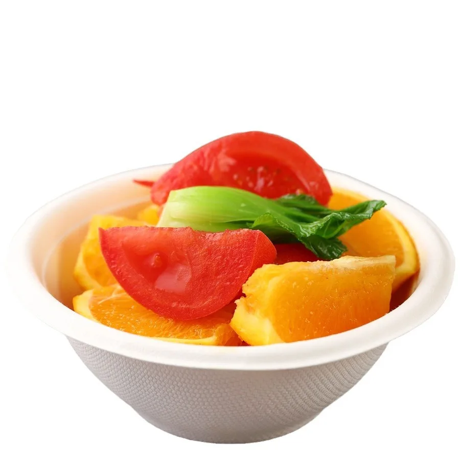 Mini 220ml ice cream Bowl Biodegradable  Sugarcane pulp Disposable Salad Bowl Small Dessert Bowl with lid