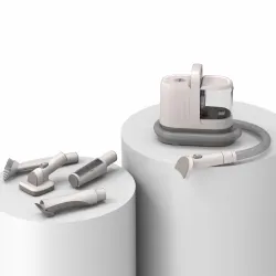 6 in 1 Pet Vacuum Cleaner Hair Grooming Electric Clipper Slicker Deshedding Cleaning Brush For Dog And Cat