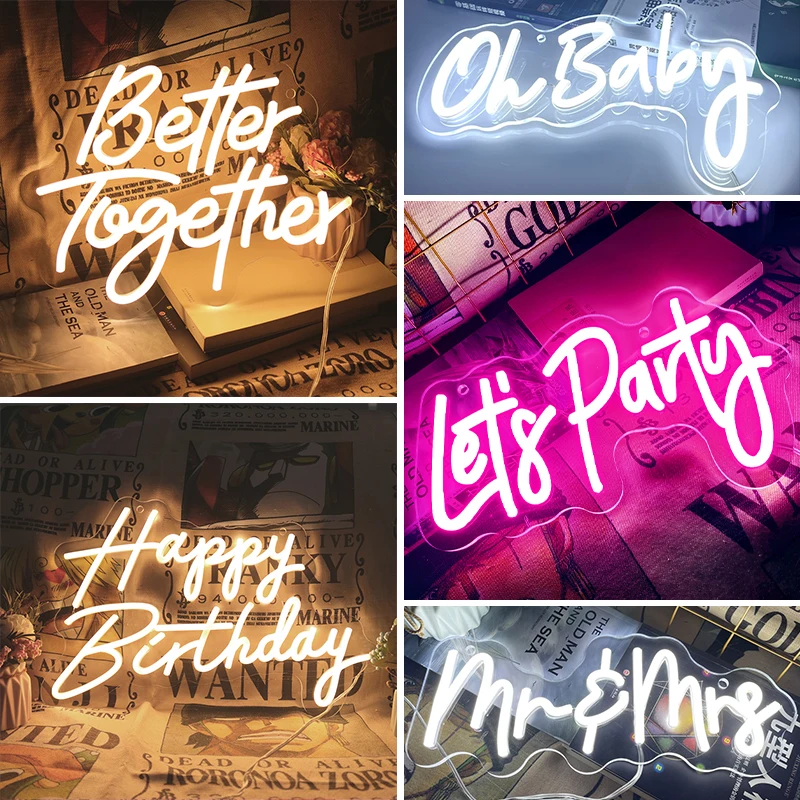 Fast Delivery Dropshipping Decoracion Acrylic Neon Light Sign Custom Logo Custom Led Neon Sign Drop Shipping For Party
