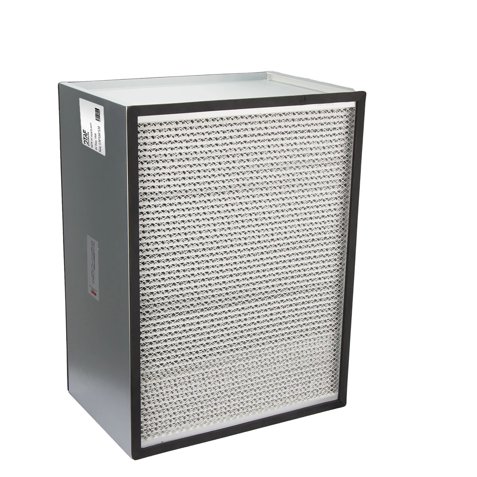 HVAC Deep Pleat Air Filtration Industrial Aluminum Foil Fiberglass Oil Filter Manufacturing Shape box filter hepa 24 x 24
