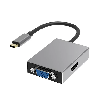 3 in 1 Port USB 3.0 Type C to VGA adapter driver cable 4k 1080p 60Hz gold charger plates vga hdmi converter for laptop