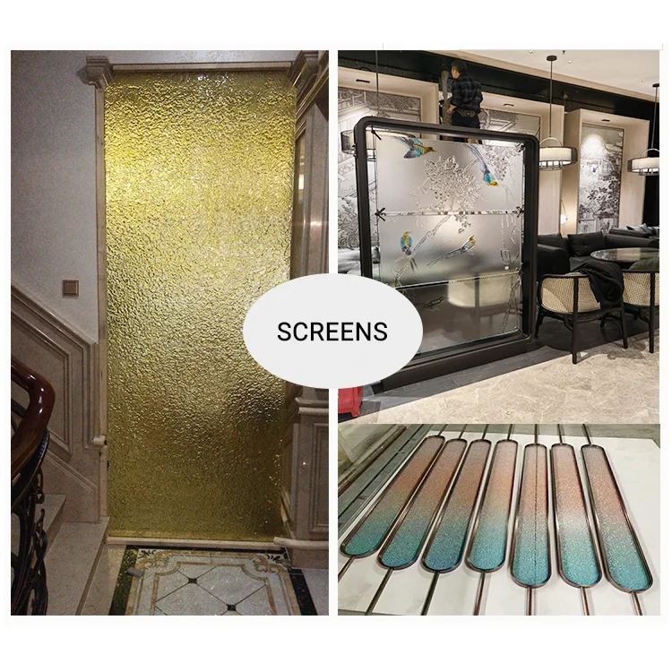 Fused Glass Security Decorative Clear Tempered Hot Melt Glass for Furniture Decoration
