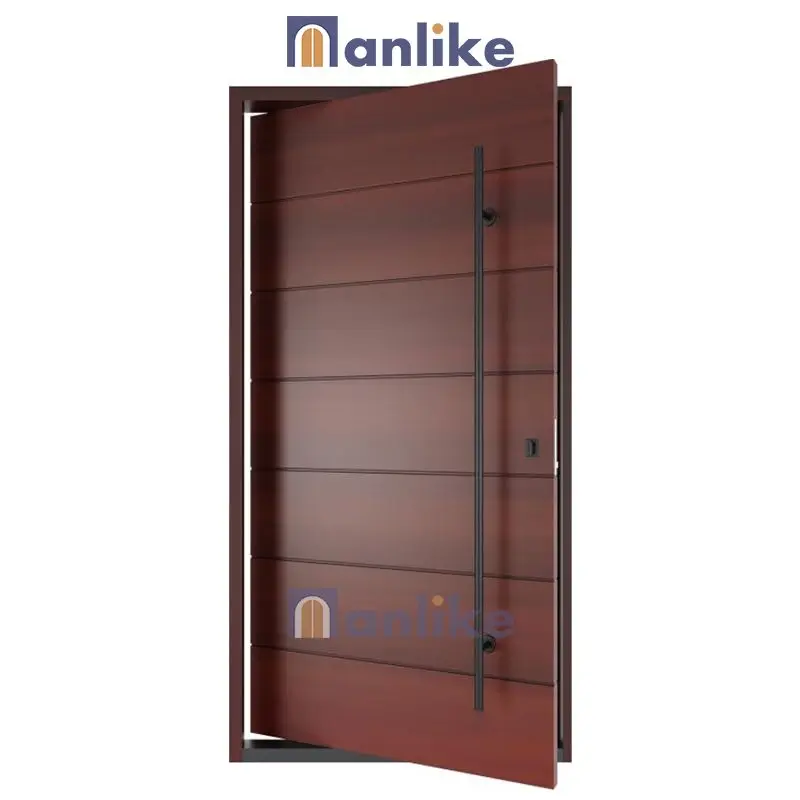 Anlike Italian Design Exterior Timber Wooden For Houses Front Entry Doors With Side Panel Security Doors