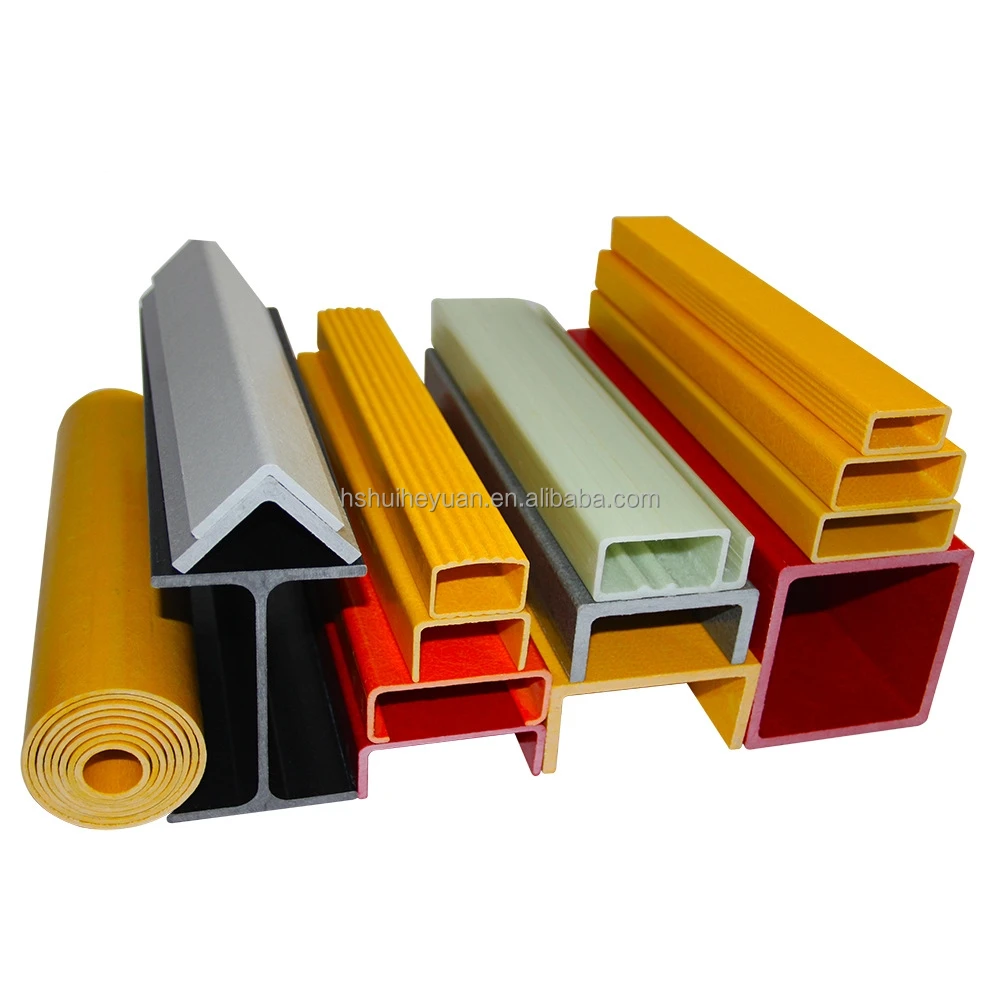 Fiberglass Frp Grp Pultruded Sections Shapes Profiles Channel Steel,I-beam,Angle Steel,Square Column,Cylinder