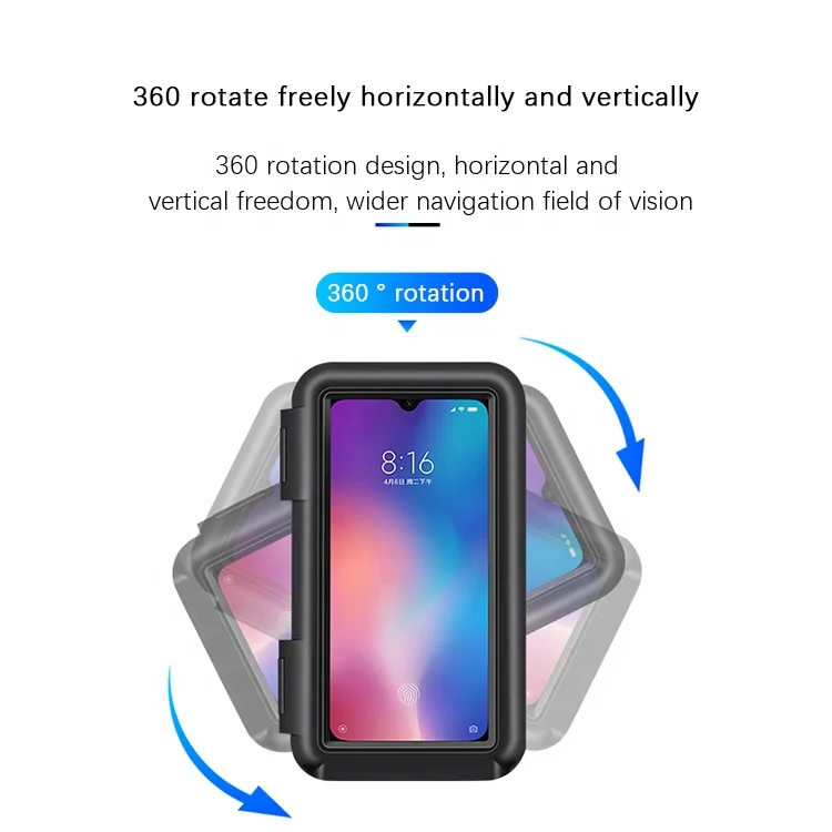 Оптовая продажа, пользовательский водонепроницаемый держатель для мобильного телефона из АБС-пластика с поворотом на 360 градусов для езды на велосипеде и мотоцикле, держатель для мобильного телефона