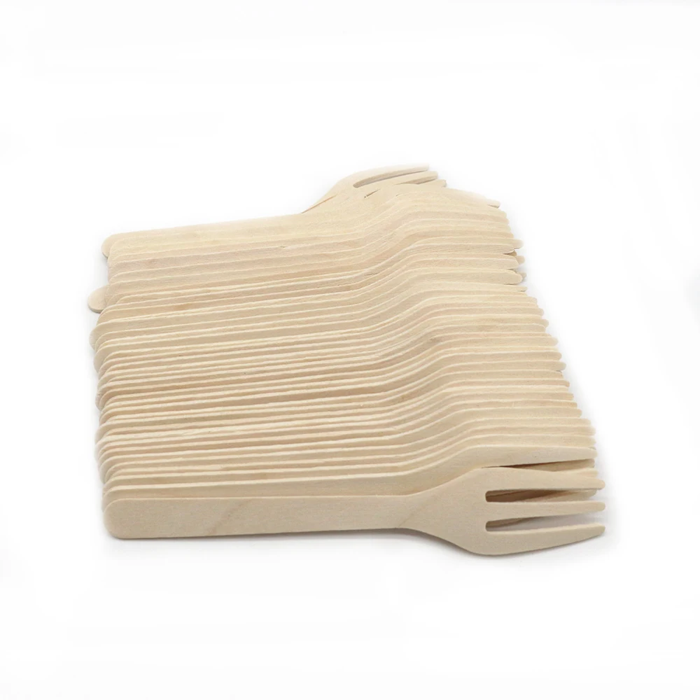 100mm Fruit Mini Disposable Wooden Fruit Fork