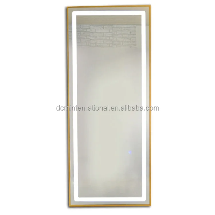 Luxury wall mounted single sided salon mirror station with led light barbershop mirror station