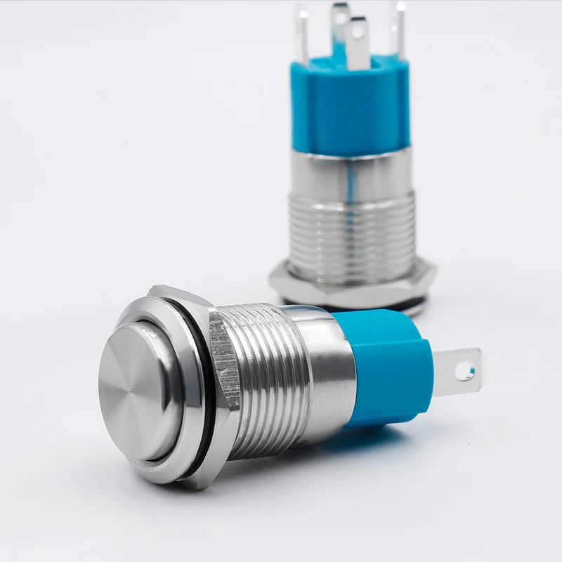 Zlq19mm 10a Large Current Metal Momentary Latching Push Button 1no Power Symbol Ring Illuminated Light Switches