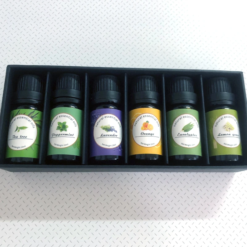Factory Price Essential Oil Gift 100% Pure Therapeutic Grade 10ml*6 pcs Top Grade Aromatherapy Essential Oil Kit Massage Oil