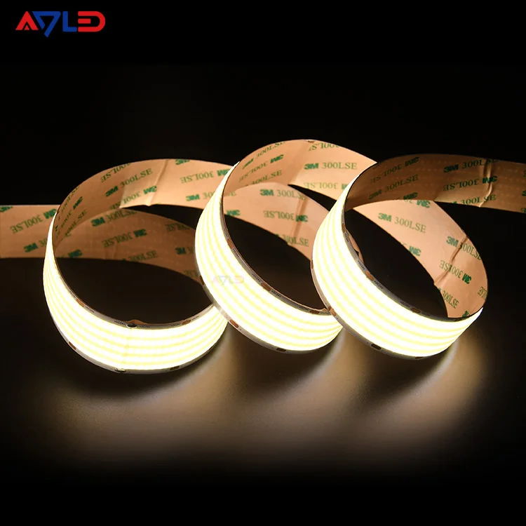 Super Wide 40W Flex Cob Led Strip DC24 1600 chips 30mm 5 Row Dimmable RA90 High Lumen Super Bright Big Power Led Ribbon Rope