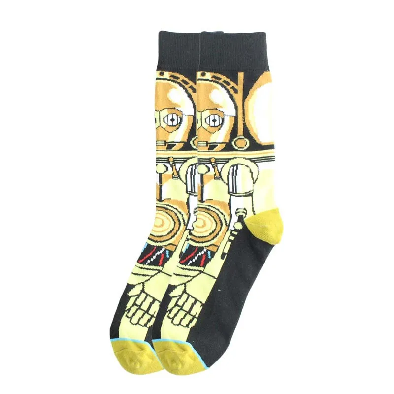 Custom Logo Happy Socks Cartoon Funny Happy Socks Various Styles Cotton Crew Men Fashion Dress Socks