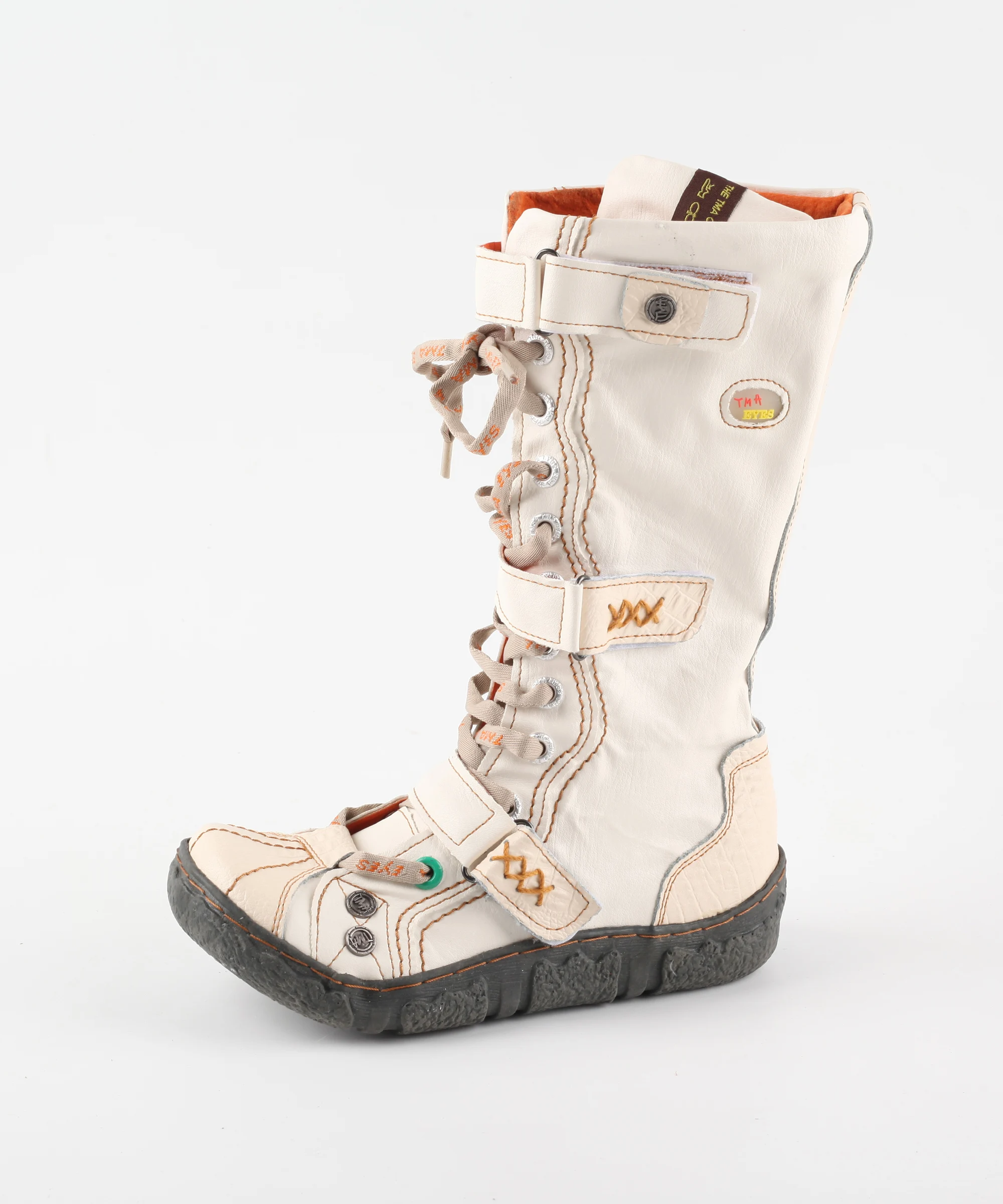 TMA EYES 2022 Factory Production New Arrivals Hot Sale Fashion PU-Lining Unfurled Popular Flat Spring Autumn Boots For Women