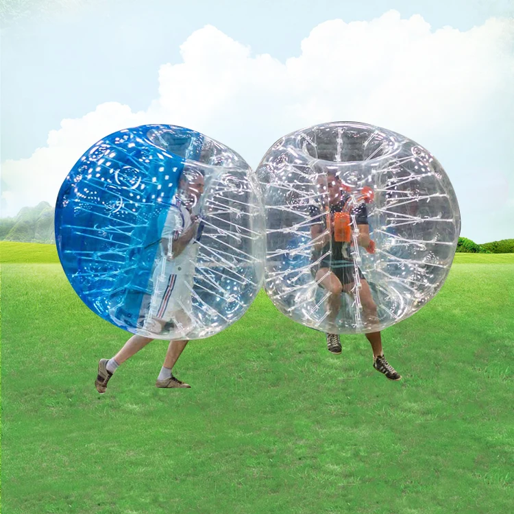 inflatable giant wubble custom size human clear glass bubble body bumper bubble knocker ball soccer football suit for sale