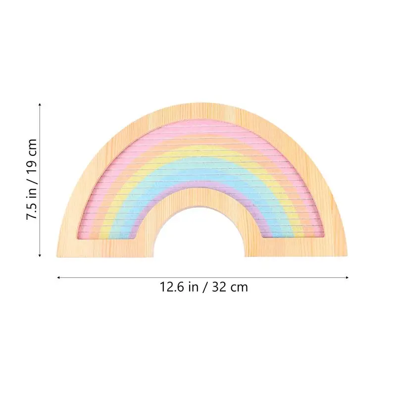 Best selling products Rainbow Felt Letter Changeable Message Board Rainbow Decor Wood Frame Felt Board