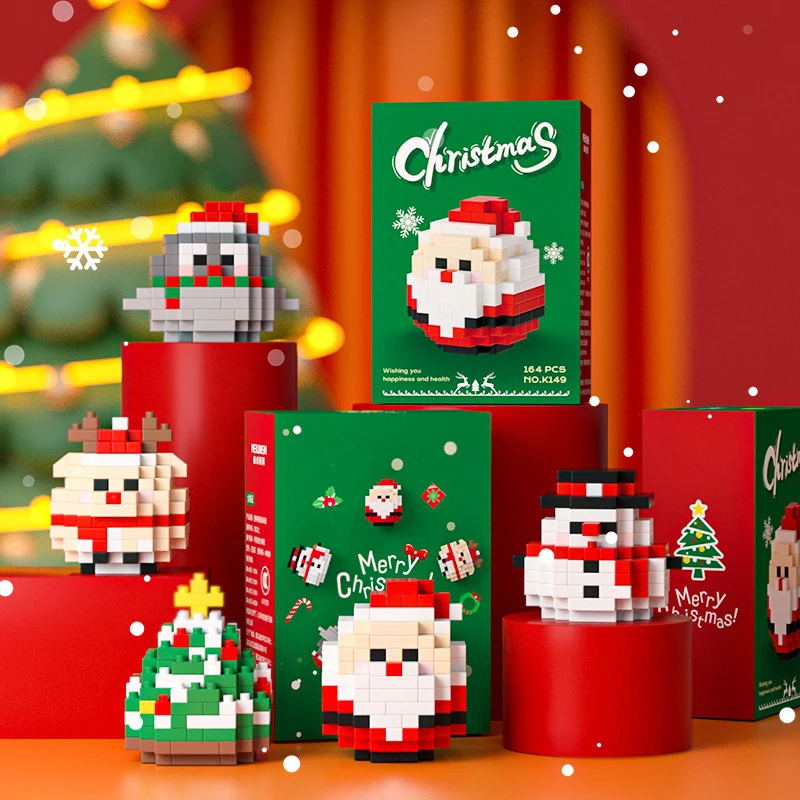 Factory Wholesale Christmas Set Diy Assembled Building Blocks Toy For Kid 3D Puzzle Play Christmas Gift Toy Blocks