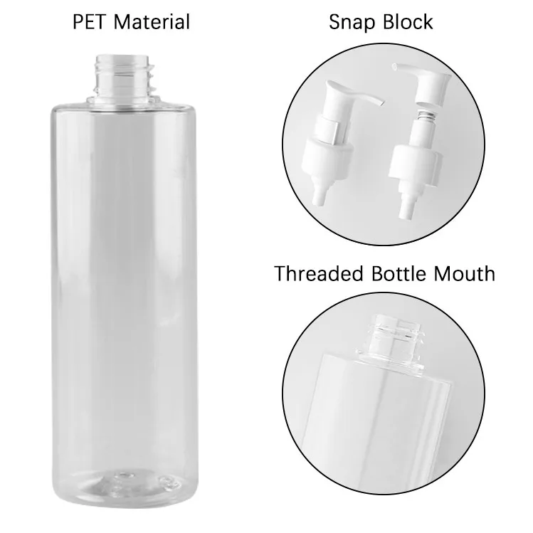 200ml 250ml 300ml 7oz 8oz 10oz PET Shoulder Length Cream Containers 250ml Conditioner Packaging Lotion Shampoo Plastic Bottles