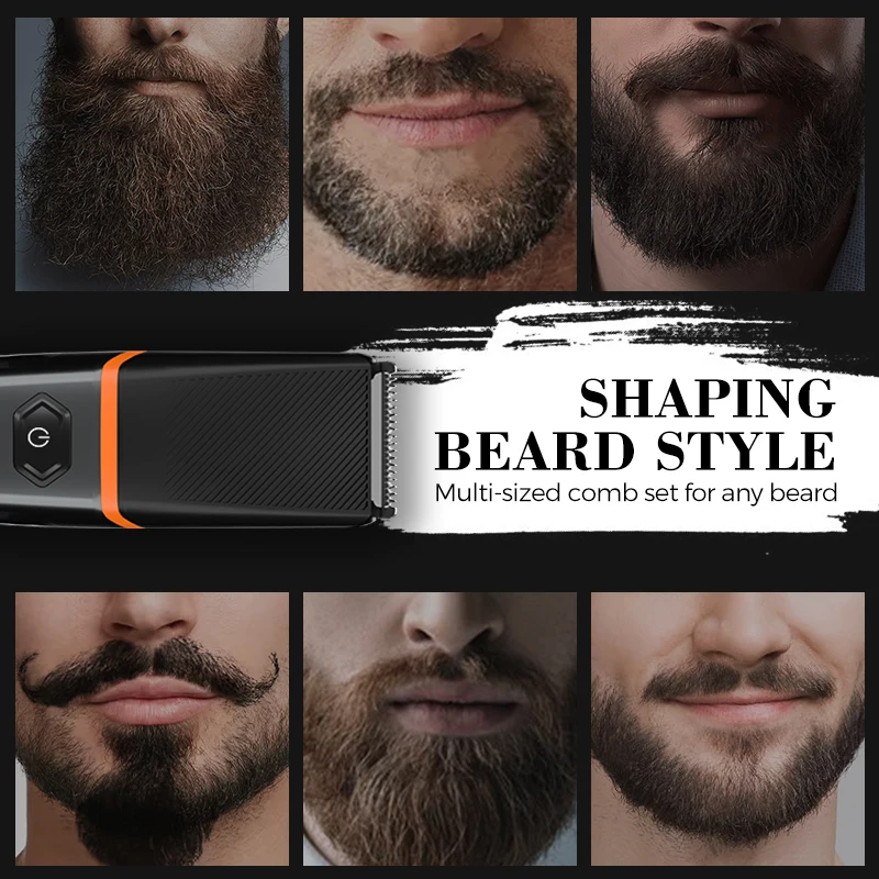 Rechargeable Electric Cordless hair Trimmer Adjustable Facial Cordless Mens Beard Trimmer for men