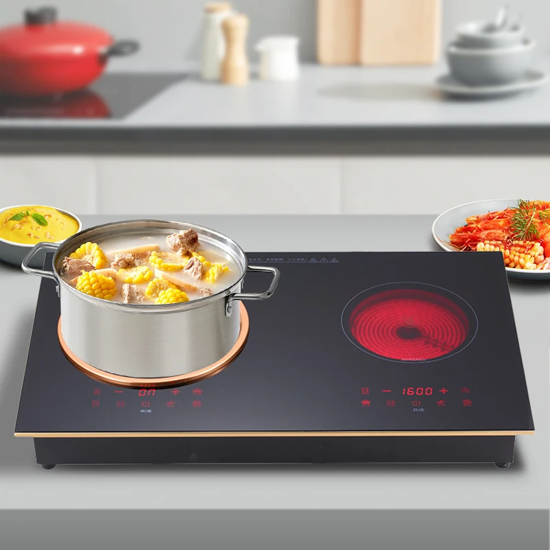 High Quality  Suspension Double Stove Induction Hob Microcrystalline Board Panel Infrared Cooker Induction Cooker