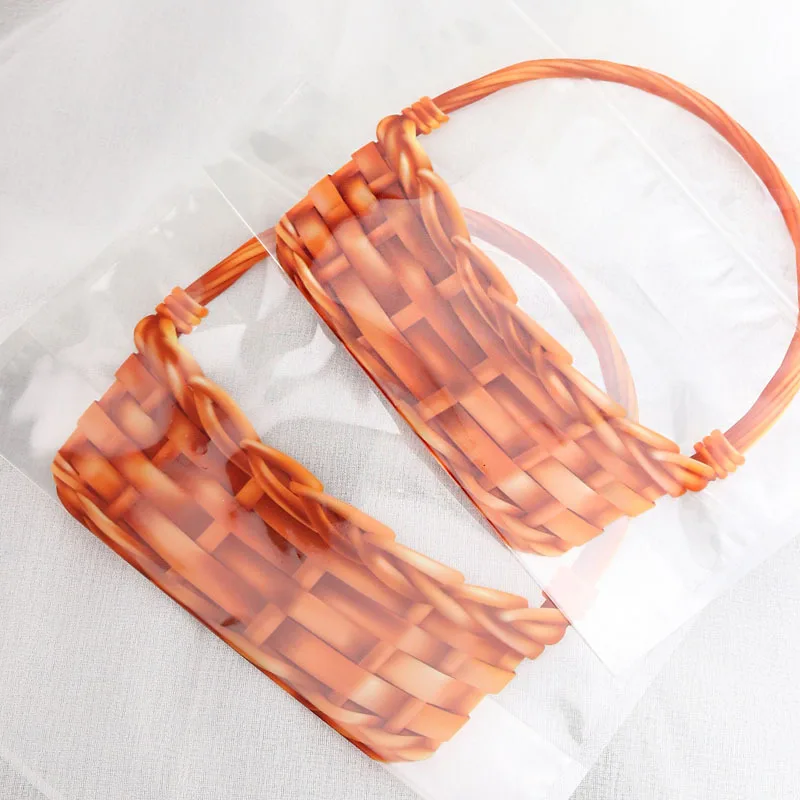 Wholesale Clear Small Plastic Bags Dark Toast Bread Barket Snacks Sandwichs Hand Carry Packaging Bags Zip Lock Food Delivery Bag