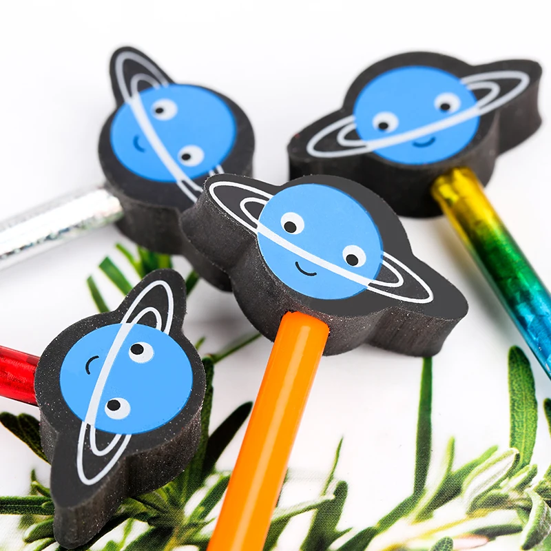 
customs christmas Colored fancy pencil with cartoon animal eraser toppers 